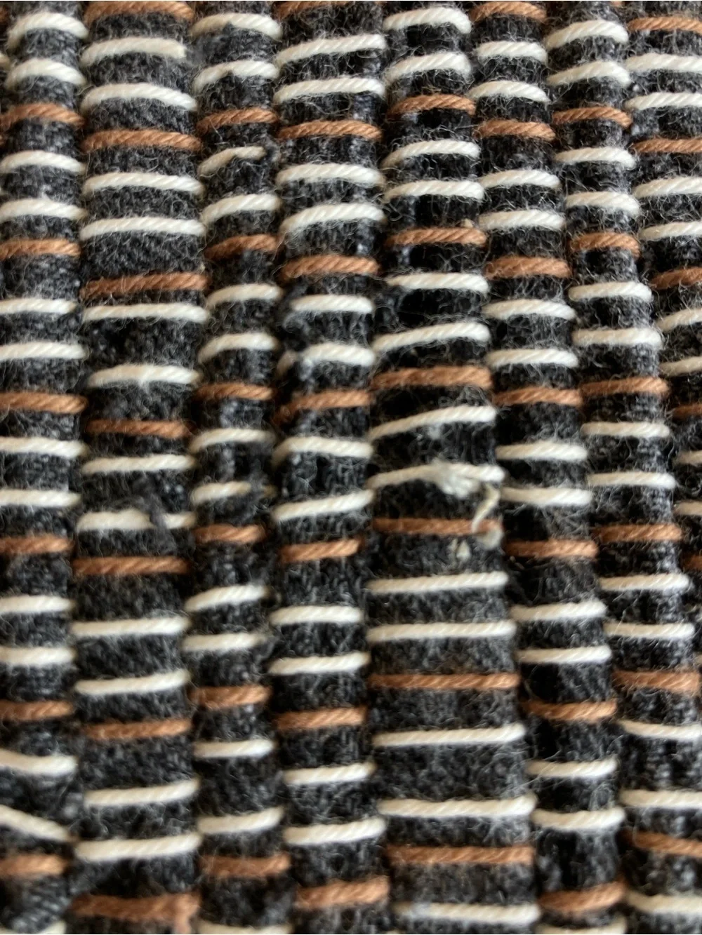 Handmade rag rug black denim